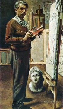 Giorgio de Chirico Painting - self portrait in the studio 1935 Giorgio de Chirico Metaphysical surrealism